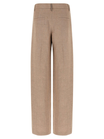 Multicolor Linen Flared Pants