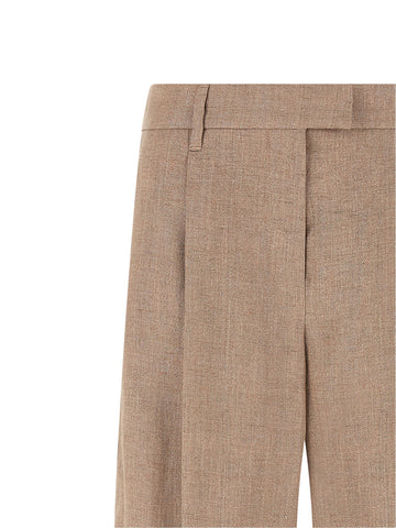 Multicolor Linen Flared Pants