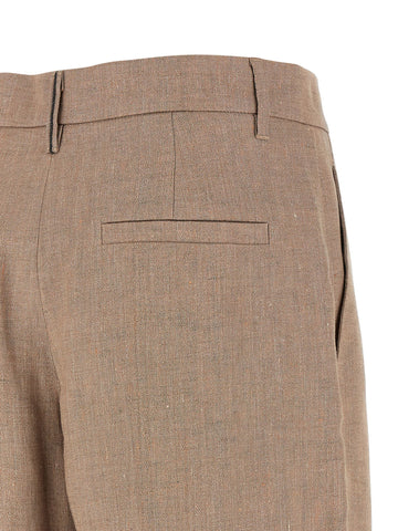 Multicolor Linen Flared Pants