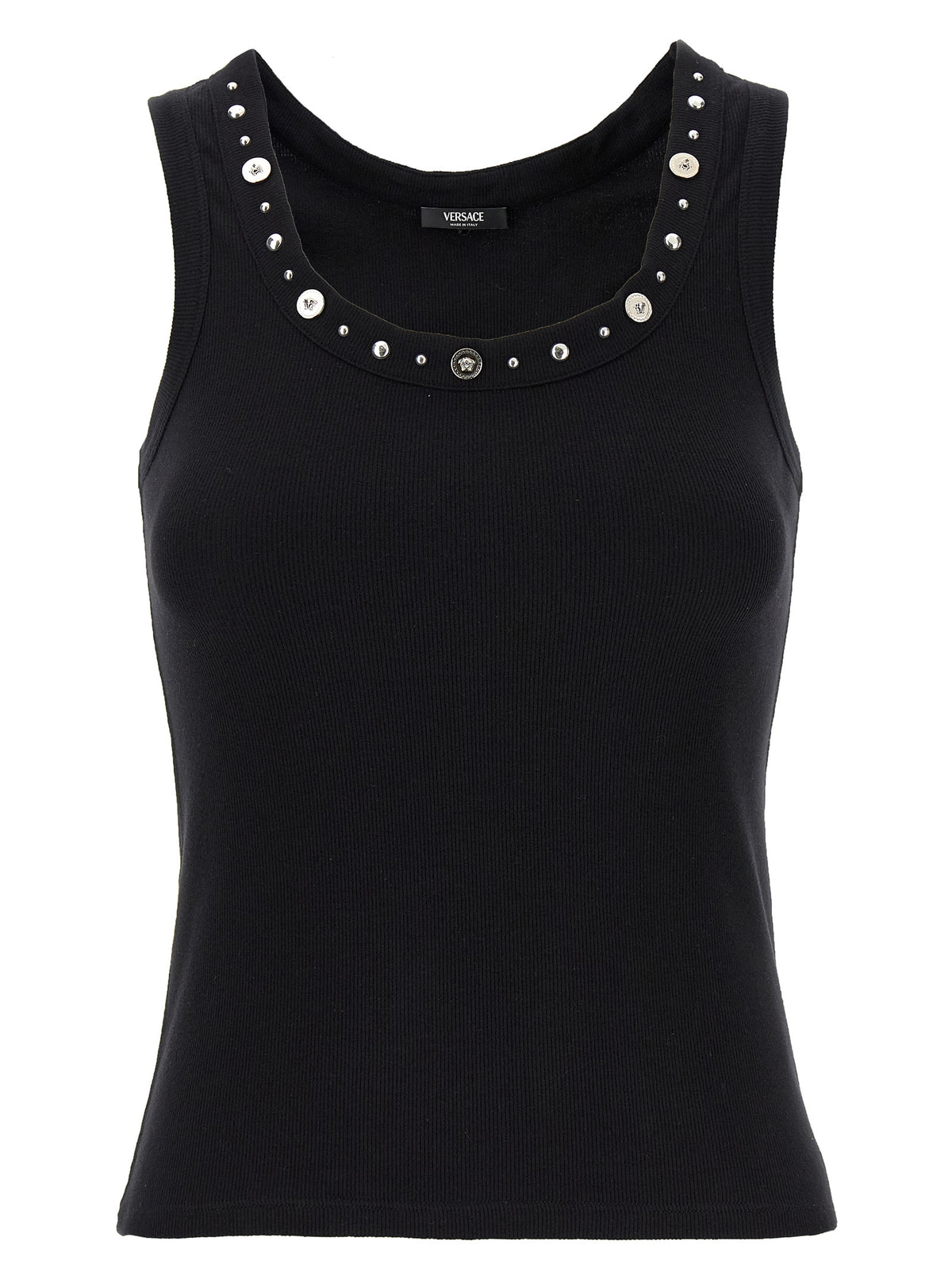 Black Cotton Sleeveles T-Shirt
