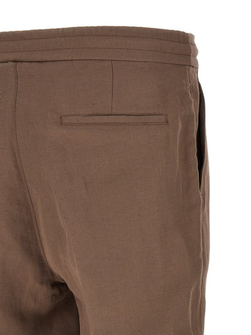 Brown Linen Casual Pants