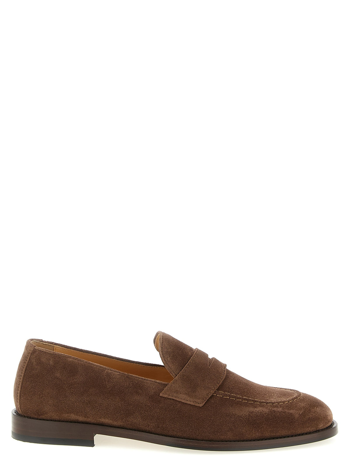 Brown Calfskin Slip-On Loafers