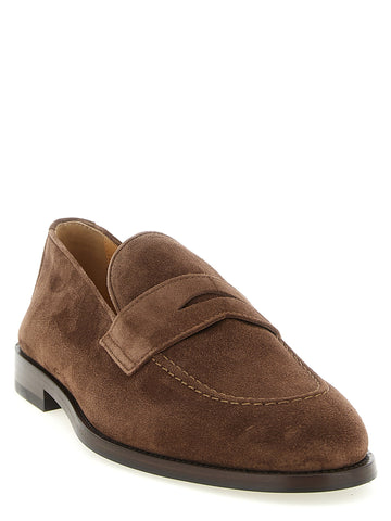 Brown Calfskin Slip-On Loafers