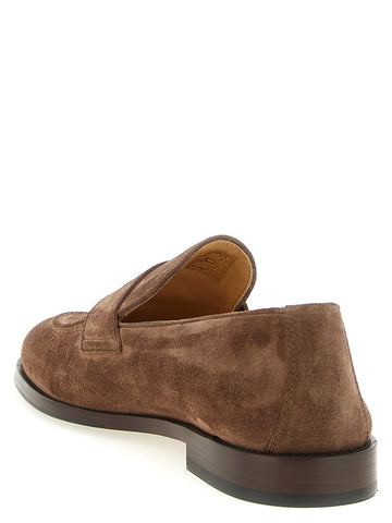 Brown Calfskin Slip-On Loafers