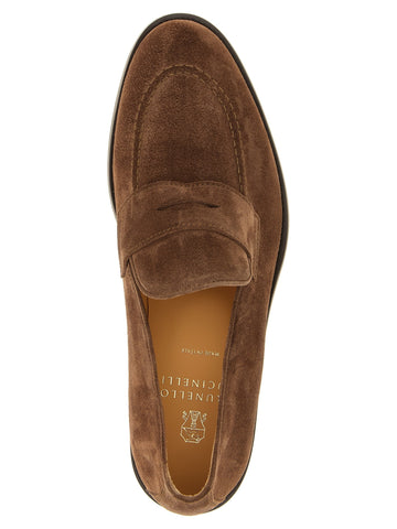 Brown Calfskin Slip-On Loafers