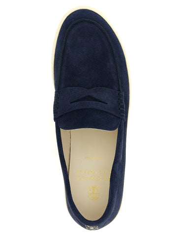 Blue Calfskin Slip-On Loafers