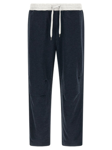 Blue Cotton Joggers (Workout Pants)