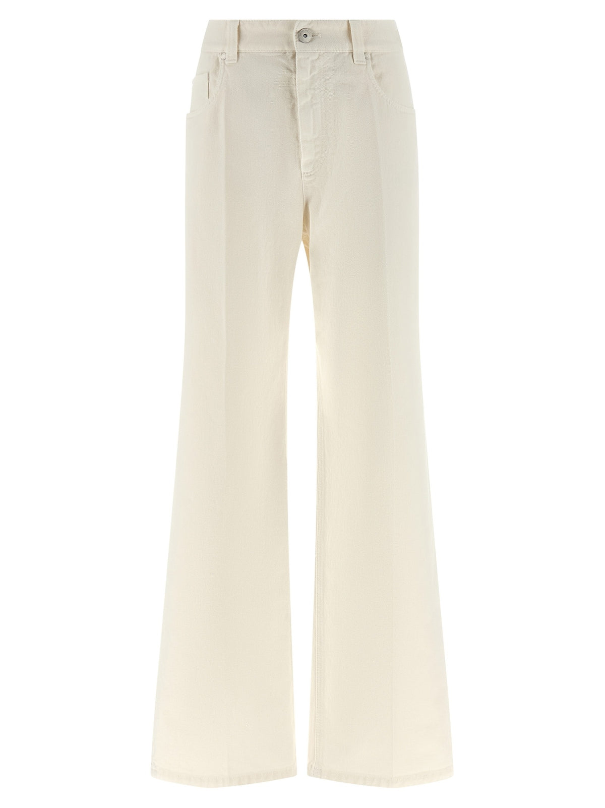 White Cotton Relaxed Fit Jeans