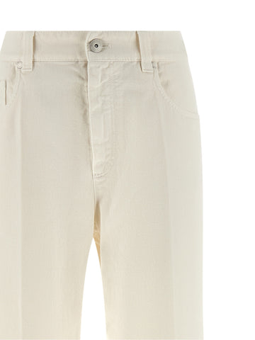 White Cotton Relaxed Fit Jeans