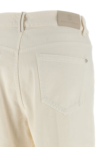 White Cotton Relaxed Fit Jeans
