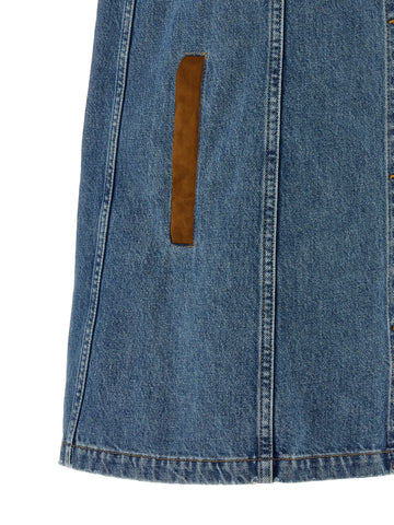 Blue Cotton Short Dress