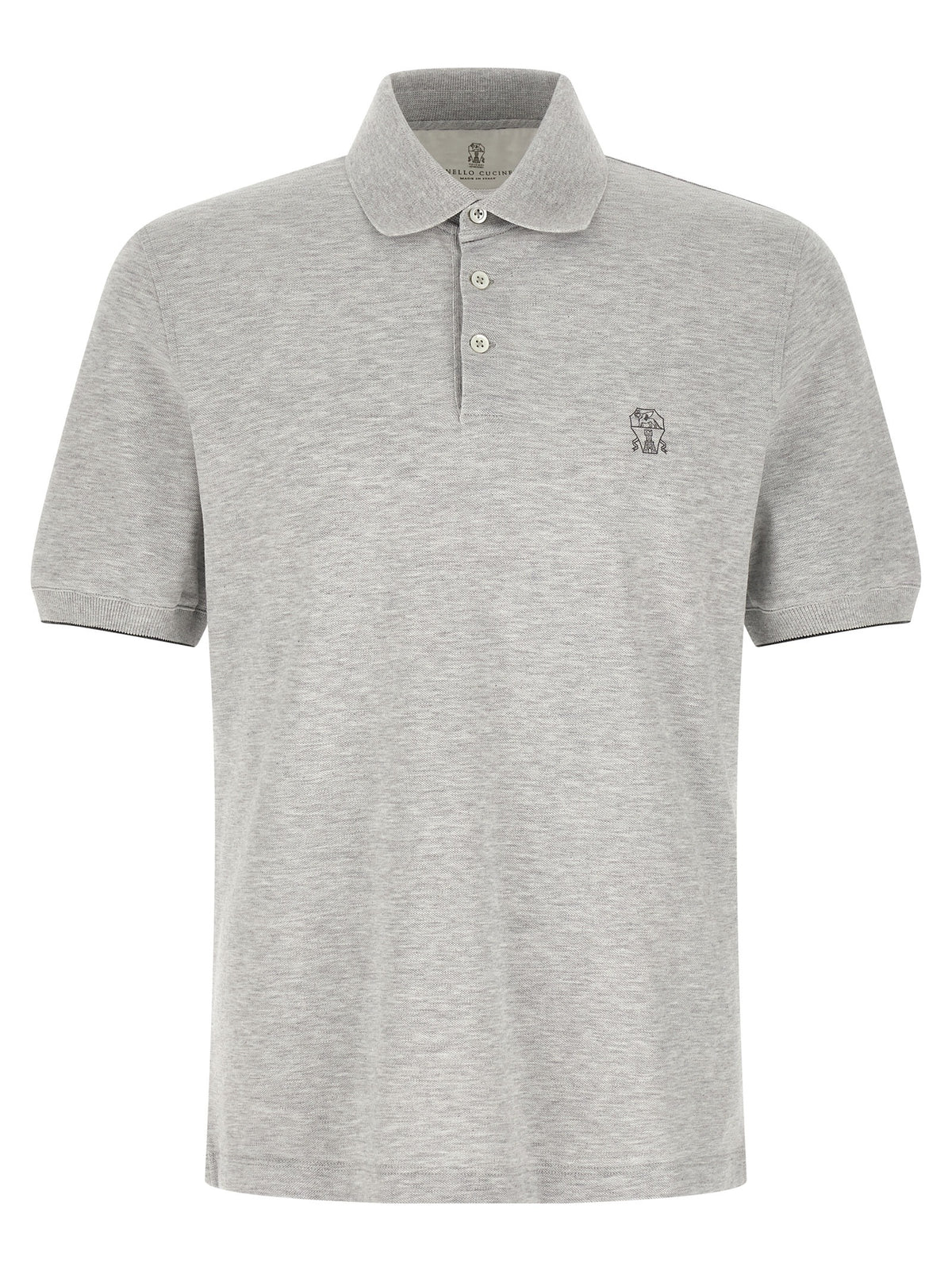 Gray Cotton Polo Shirt