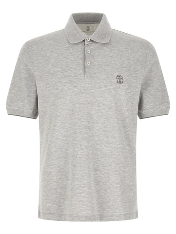 Gray Cotton Polo Shirt