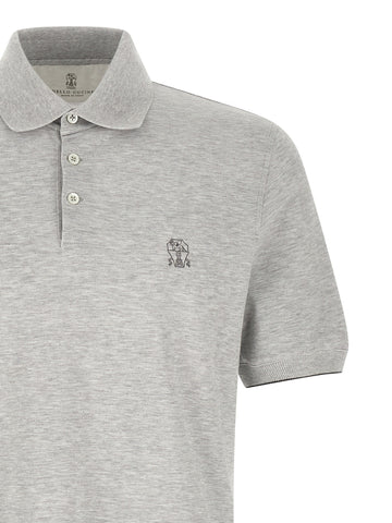Gray Cotton Polo Shirt
