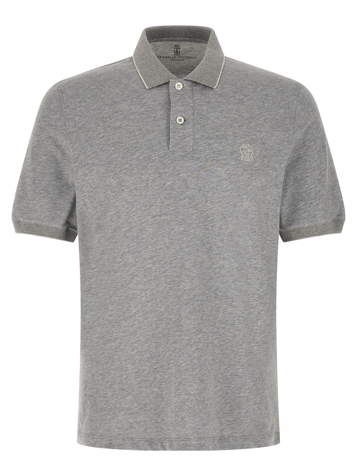 Gray Cotton Polo Shirt