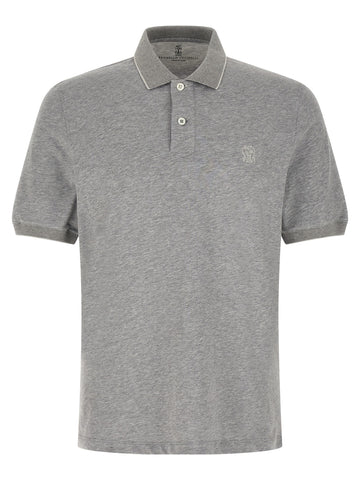 Gray Cotton Polo Shirt