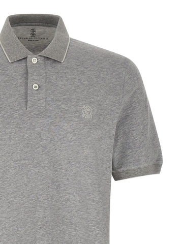 Gray Cotton Polo Shirt