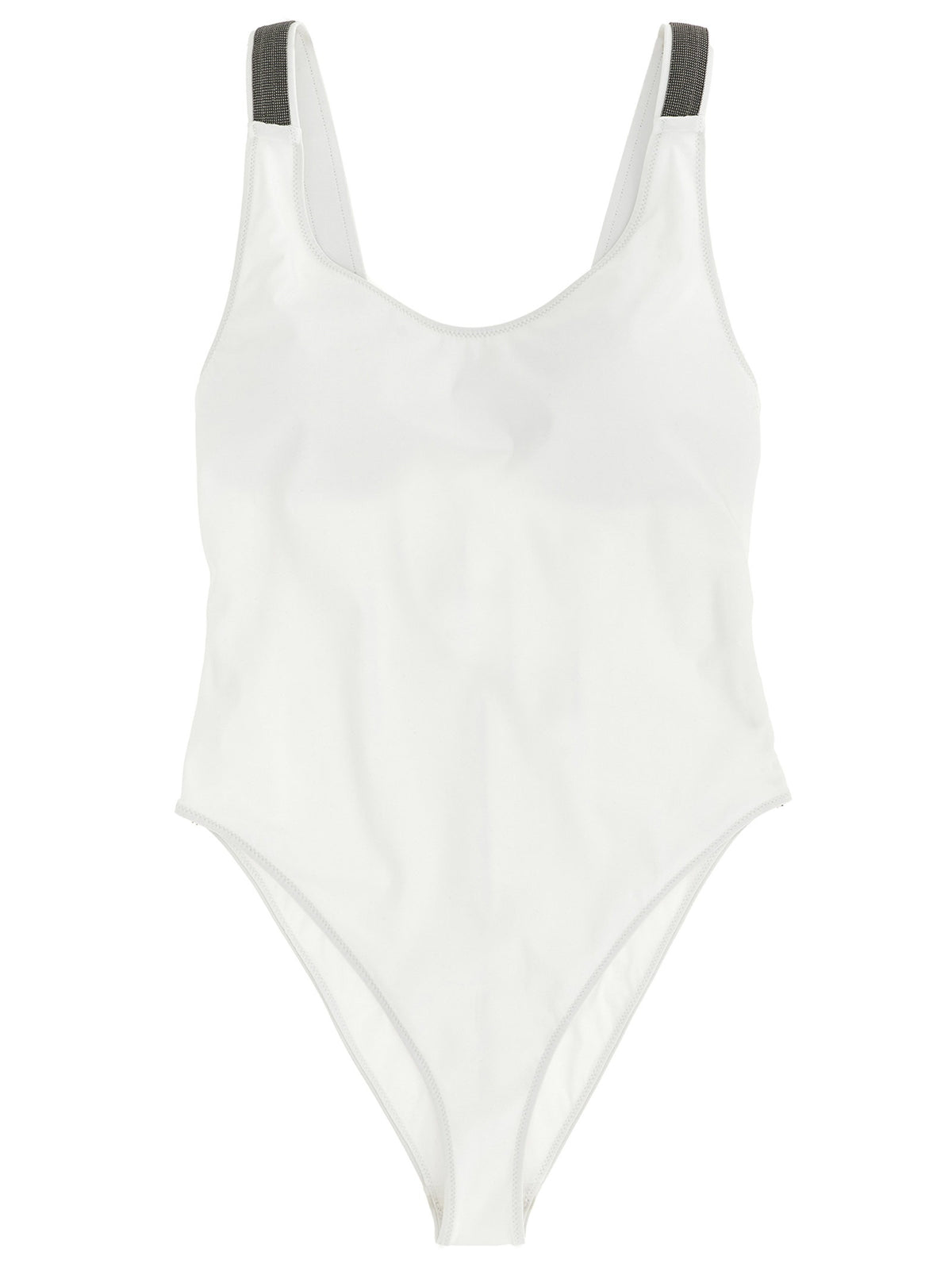 White Polyamide One-Piece Swimsuit
