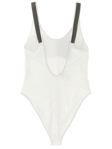White Polyamide One-Piece Swimsuit