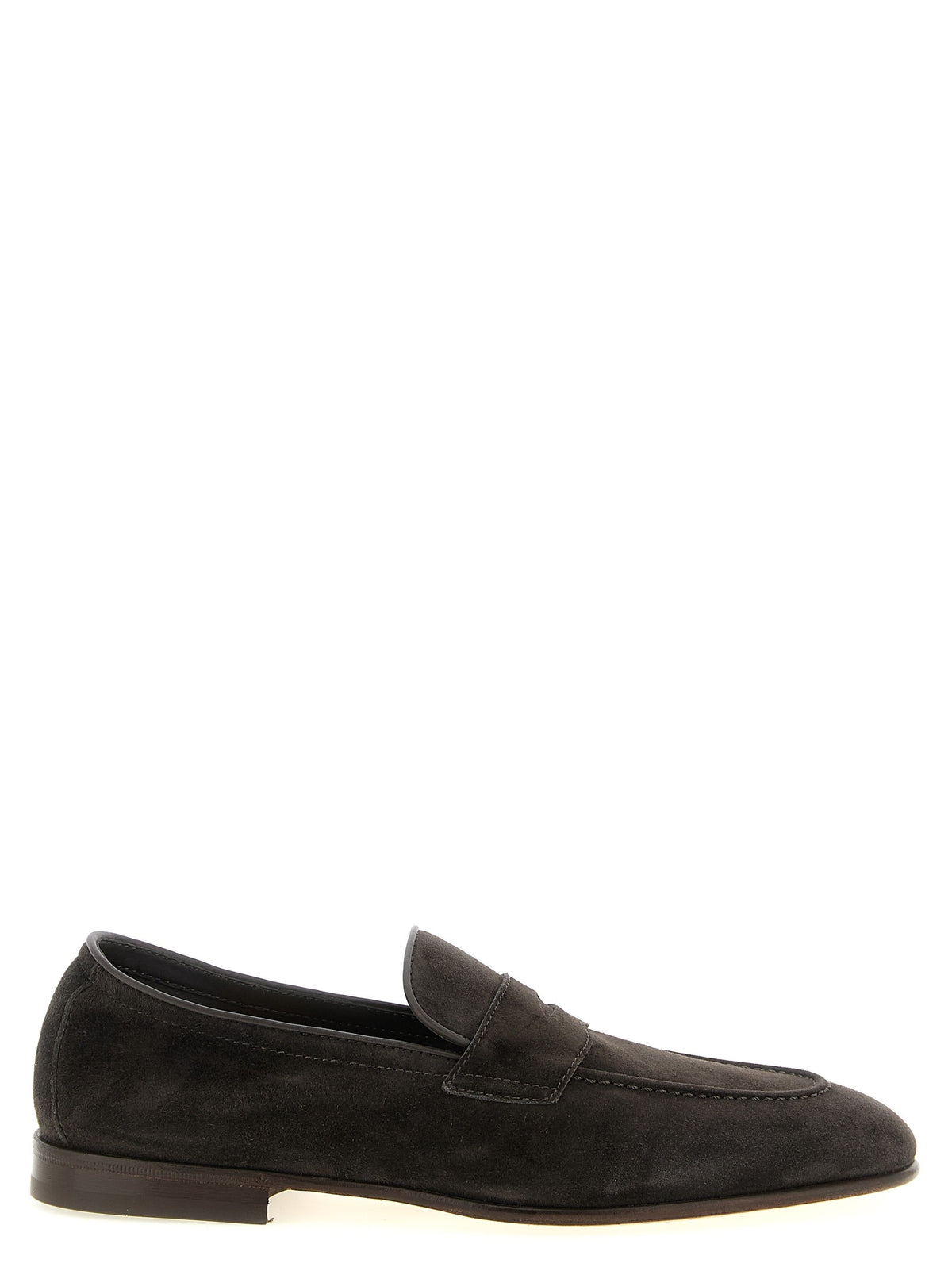 Brown Calfskin Slip-On Loafers