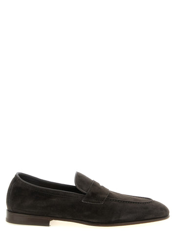 Brown Calfskin Slip-On Loafers