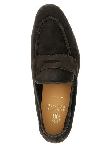 Brown Calfskin Slip-On Loafers