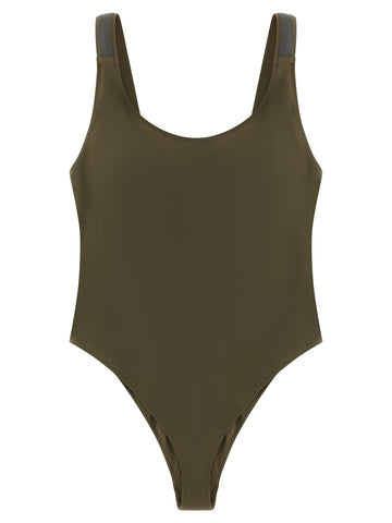 Bicolor Polyamide One-Piece Swimsuit