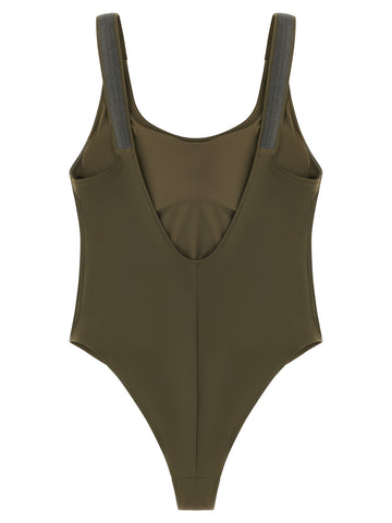 Bicolor Polyamide One-Piece Swimsuit