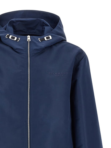 Blue Polyester Shell Jacket