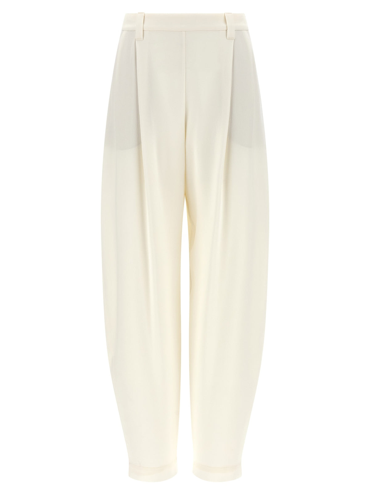 Beige Viscose Casual Pants