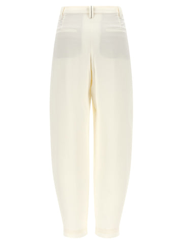 Beige Viscose Casual Pants