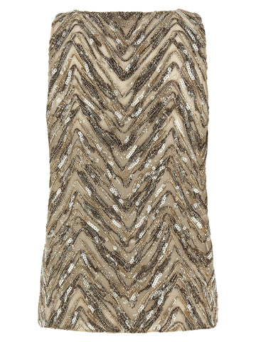 Beige Silk Tank Tops