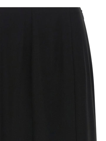 Black Silk Midi Skirt