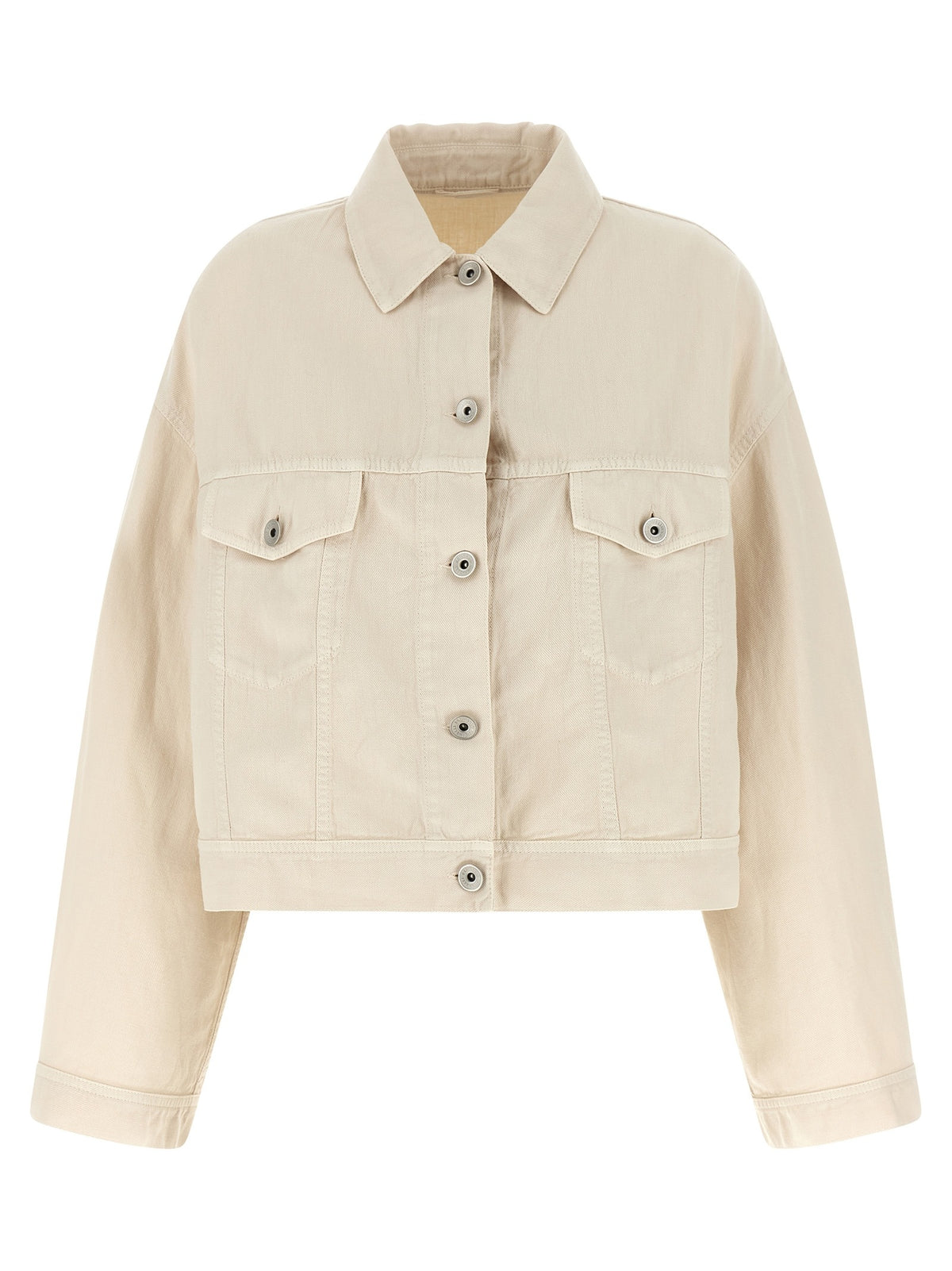 Beige Cotton Denim Jacket