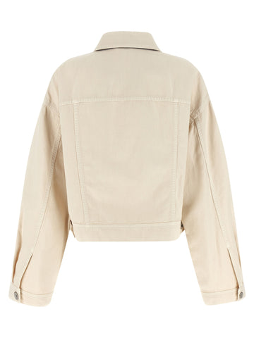 Beige Cotton Denim Jacket