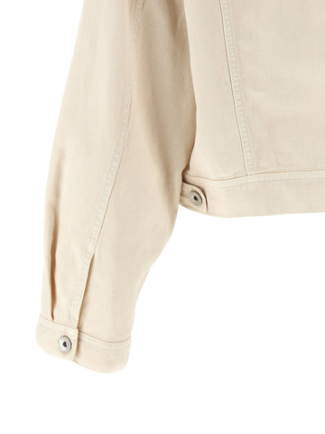 Beige Cotton Denim Jacket