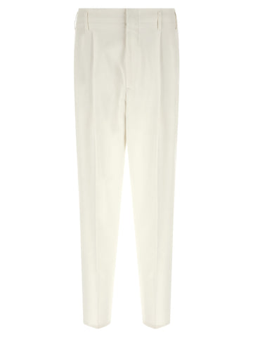 White Cotton Casual Pants