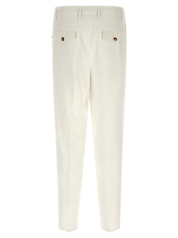 White Cotton Casual Pants