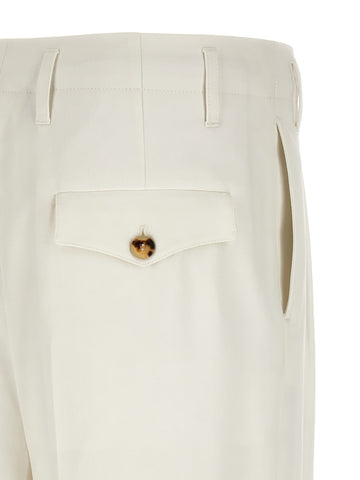 White Cotton Casual Pants