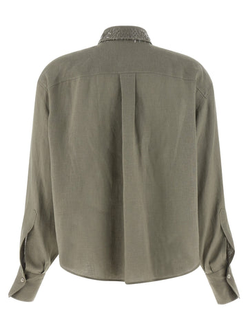 Bicolor Linen Blouse