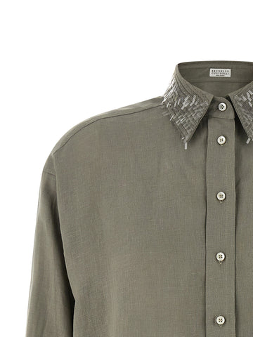 Bicolor Linen Blouse