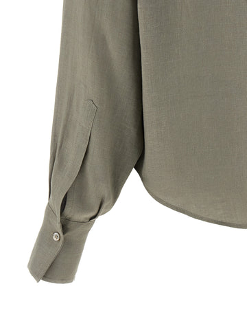 Bicolor Linen Blouse