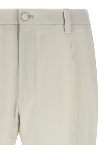 Beige Virgin Wool Dress Pants