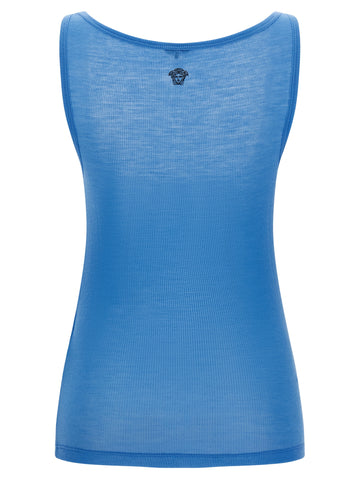 Blue Virgin Wool Tank Tops