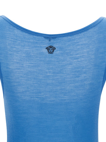 Blue Virgin Wool Tank Tops