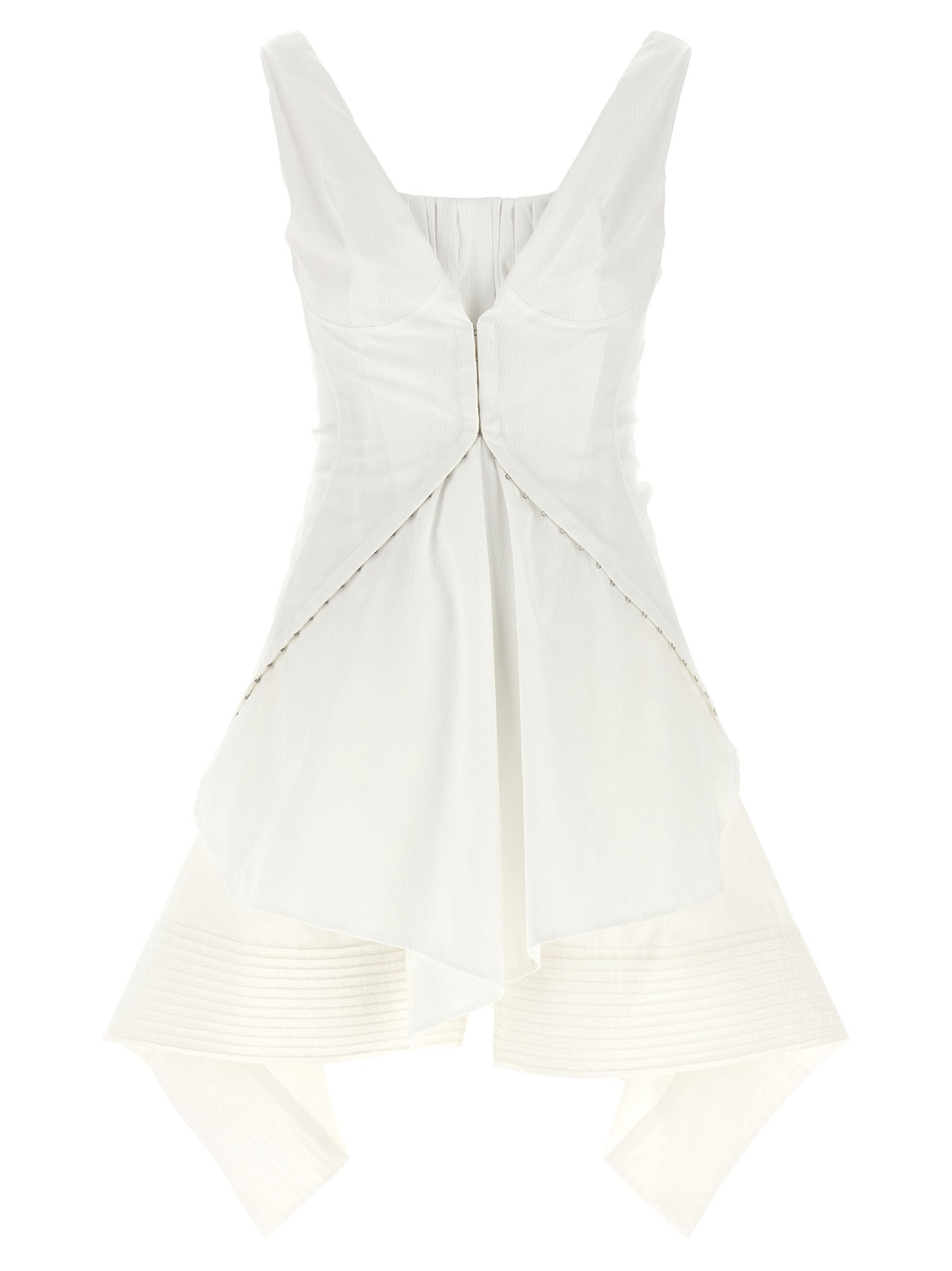 White Cotton Short Dress