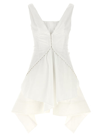 White Cotton Short Dress