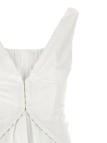 White Cotton Short Dress