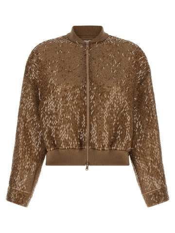 Brown Silk Cardigan