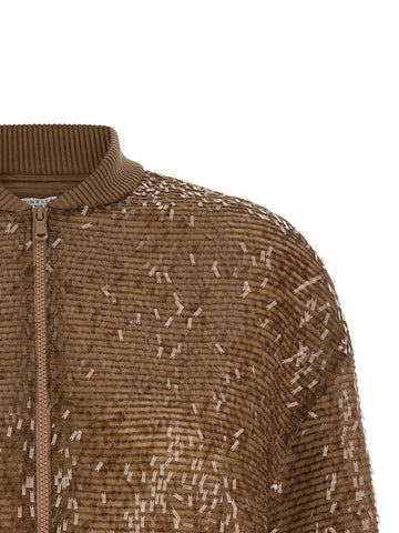 Brown Silk Cardigan